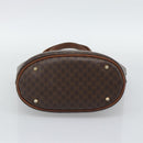 CELINE Macadam Tote Bag PVC Leather Brown Gold Tone Auth BA14737-9