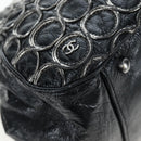 CHANEL Chain Shoulder Bag Patent Black Silver CC Auth BA14739-8