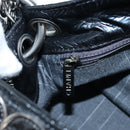CHANEL Chain Shoulder Bag Patent Black Silver CC Auth BA14739-23