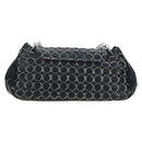 CHANEL Chain Shoulder Bag Patent Black Silver CC Auth BA14739-2