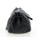 CHANEL Chain Shoulder Bag Patent Black Silver CC Auth BA14739-3