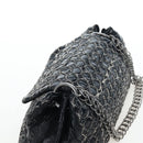 CHANEL Chain Shoulder Bag Patent Black Silver CC Auth BA14739-6