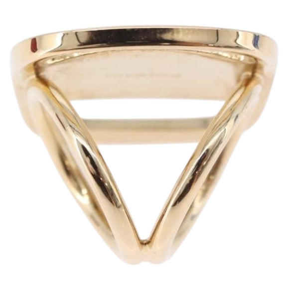 Salvatore Ferragamo Vala Scarf Ring Metal Gold Tone Auth BA14744A