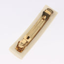 CHANEL Camellia Barrette Hair Clip Plastic White Gold Tone CC Auth BA14745V-8