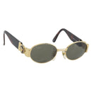 Gianni Versace Medusa Sunglasses Plastic Brown Gold Tone Auth BA14748-1