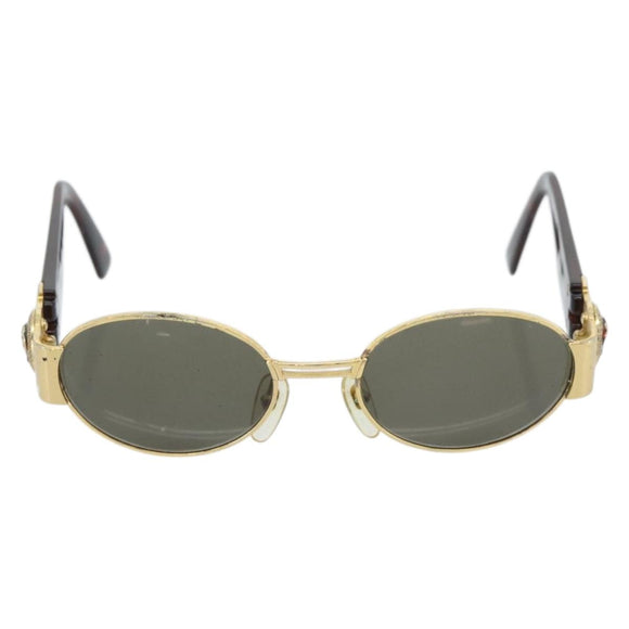 Gianni Versace Medusa Sunglasses Plastic Brown Gold Tone Auth BA14748