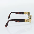 Gianni Versace Medusa Sunglasses Plastic Brown Gold Tone Auth BA14748-4