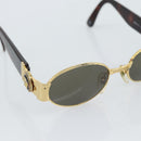 Gianni Versace Medusa Sunglasses Plastic Brown Gold Tone Auth BA14748-8