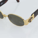 Gianni Versace Medusa Sunglasses Plastic Brown Gold Tone Auth BA14748-9