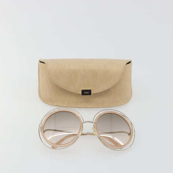 Chloe Sunglasses Metal Beige Gold Tone Auth BA14749M