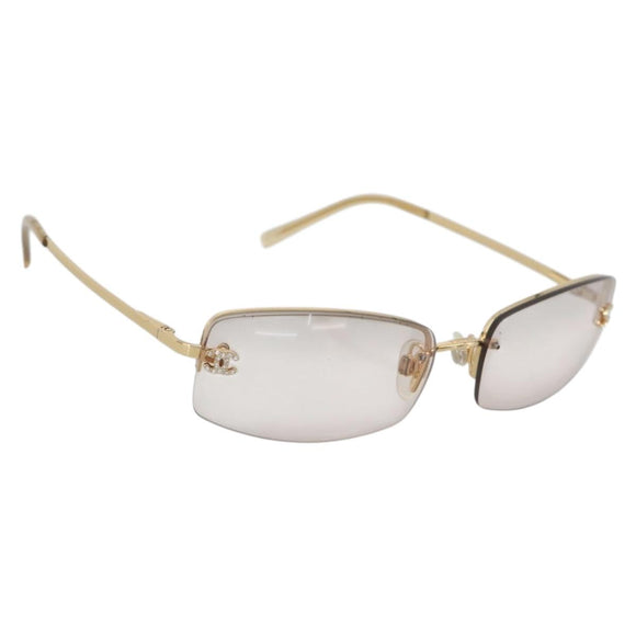 CHANEL Sunglasses Metal Gold Tone CC Auth BA14750M