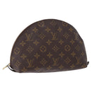 LOUIS VUITTON Monogram Trousse Demi Ronde Cosmetic Pouch M47520 LV Auth BA14754-1