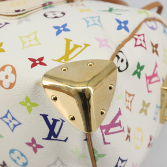LOUIS VUITTON Monogram Multicolor Speedy 30 Hand Bag White M92643 LV Auth BA14767V