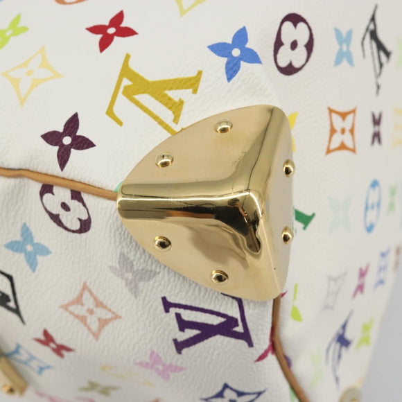 LOUIS VUITTON Monogram Multicolor Speedy 30 Hand Bag White M92643 LV Auth BA14767V