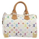 LOUIS VUITTON Monogram Multicolor Speedy 30 Hand Bag White M92643 LV Auth BA14767V-2