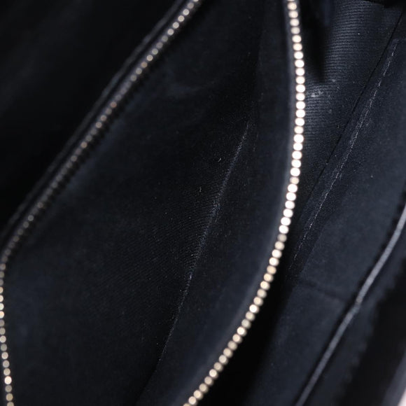 VALENTINO Studs Chain Shoulder Bag Leather Black Gold Tone Auth BA14768A