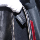 VALENTINO Studs Chain Shoulder Bag Leather Black Gold Tone Auth BA14768A-12