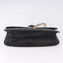 VALENTINO Studs Chain Shoulder Bag Leather Black Gold Tone Auth BA14768A-5