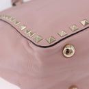 VALENTINO Studs Tote Bag Leather 2way Pink Gold Tone Auth BA14769-15