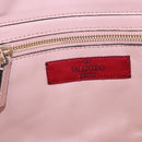 VALENTINO Studs Tote Bag Leather 2way Pink Gold Tone Auth BA14769-19