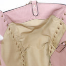 VALENTINO Studs Tote Bag Leather 2way Pink Gold Tone Auth BA14769-22