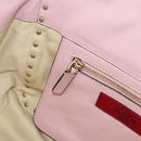 VALENTINO Studs Tote Bag Leather 2way Pink Gold Tone Auth BA14769-23