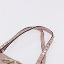 VALENTINO Studs Tote Bag Leather 2way Pink Gold Tone Auth BA14769-9
