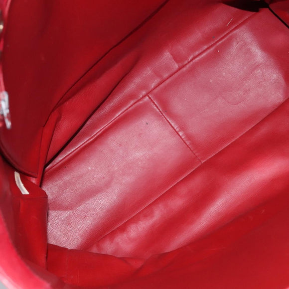 CHANEL Matelasse Chain Tote Bag Lamb Skin Gold Red CC Auth BA1477