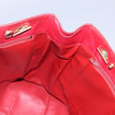 CHANEL Matelasse Chain Tote Bag Lamb Skin Gold Red CC Auth BA1477-18