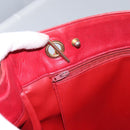 CHANEL Matelasse Chain Tote Bag Lamb Skin Gold Red CC Auth BA1477-20