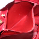 CHANEL Matelasse Chain Tote Bag Lamb Skin Gold Red CC Auth BA1477-21