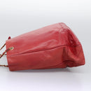 CHANEL Matelasse Chain Tote Bag Lamb Skin Gold Red CC Auth BA1477-3