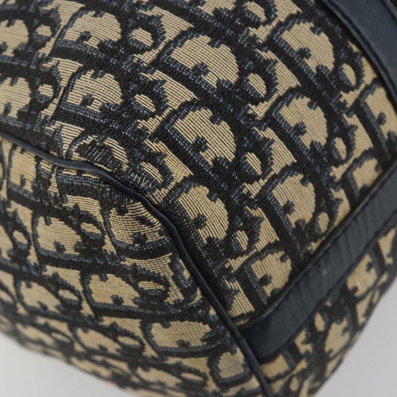 Christian Dior Trotter Canvas Hand Bag Navy Silver Auth BA14770