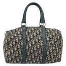 Christian Dior Trotter Canvas Hand Bag Navy Silver Auth BA14770-3
