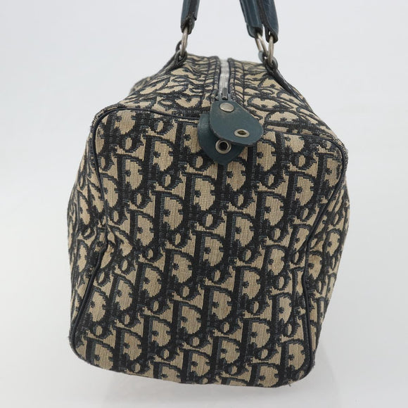 Christian Dior Trotter Canvas Hand Bag Navy Silver Auth BA14770