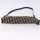 Christian Dior Trotter Canvas Shoulder Bag Navy Gold Tone Auth BA14771-6