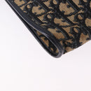 Christian Dior Trotter Canvas Shoulder Bag Navy Gold Tone Auth BA14771-15