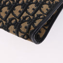 Christian Dior Trotter Canvas Shoulder Bag Navy Gold Tone Auth BA14771-16
