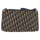 Christian Dior Trotter Canvas Shoulder Bag Navy Gold Tone Auth BA14771-2