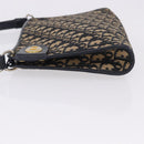 Christian Dior Trotter Canvas Shoulder Bag Navy Gold Tone Auth BA14771-4