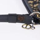 Christian Dior Trotter Canvas Shoulder Bag Navy Gold Tone Auth BA14771-5