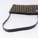 Christian Dior Trotter Canvas Shoulder Bag Navy Gold Tone Auth BA14771-8
