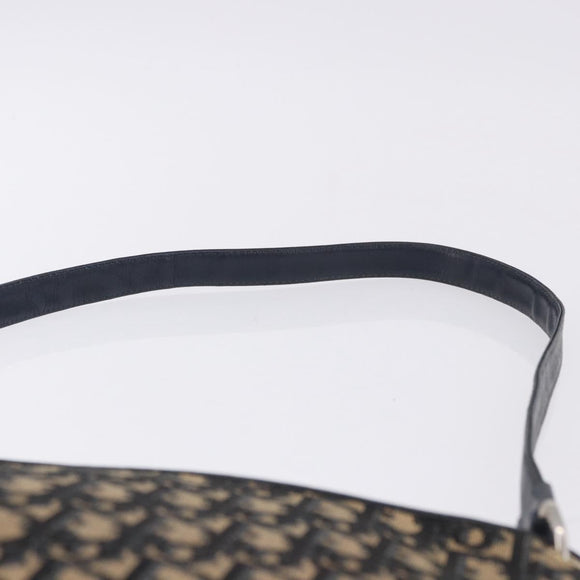 Christian Dior Trotter Canvas Shoulder Bag Navy Gold Tone Auth BA14771