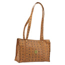 MCM Vicetos Tote Bag PVC Leather Brown Gold Tone Auth BA14772-1