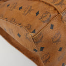 MCM Vicetos Tote Bag PVC Leather Brown Gold Tone Auth BA14772-11