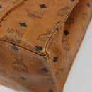 MCM Vicetos Tote Bag PVC Leather Brown Gold Tone Auth BA14772-12