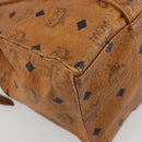 MCM Vicetos Tote Bag PVC Leather Brown Gold Tone Auth BA14772-13