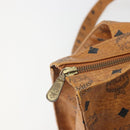 MCM Vicetos Tote Bag PVC Leather Brown Gold Tone Auth BA14772-16