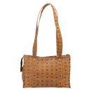 MCM Vicetos Tote Bag PVC Leather Brown Gold Tone Auth BA14772-3