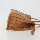 MCM Vicetos Tote Bag PVC Leather Brown Gold Tone Auth BA14772-4